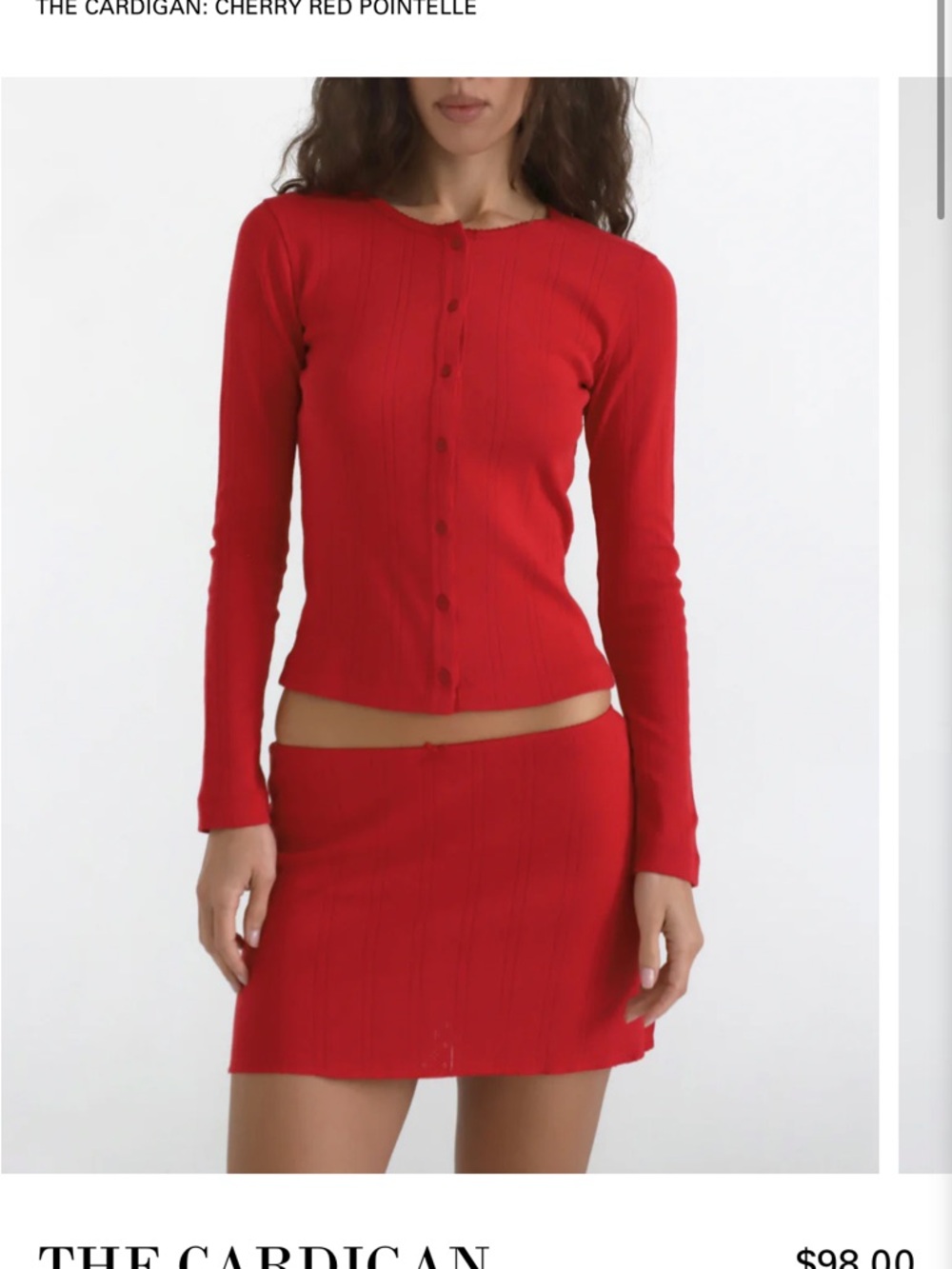 Cou Cou intimates cherry red cardigan medium organic cotton